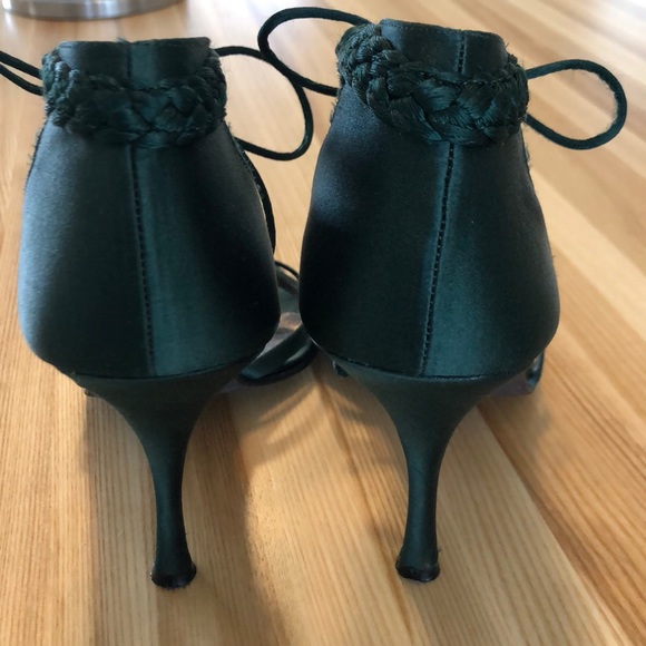 Hunter green evening shoes - Picture 3 of 8